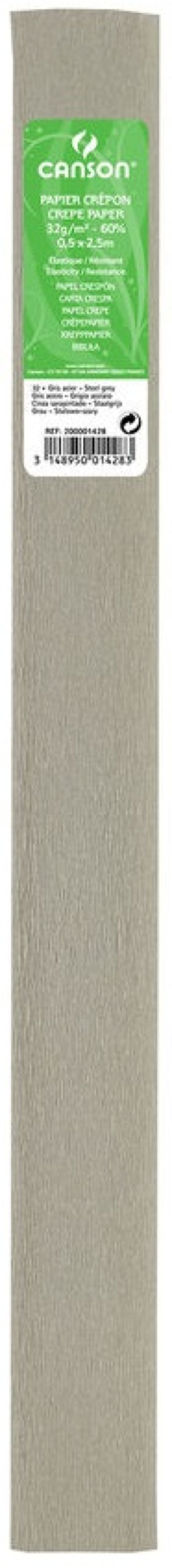 ROLLO CONTINUO PAPEL CRESPON 50X250CM GRIS ACERO 30G