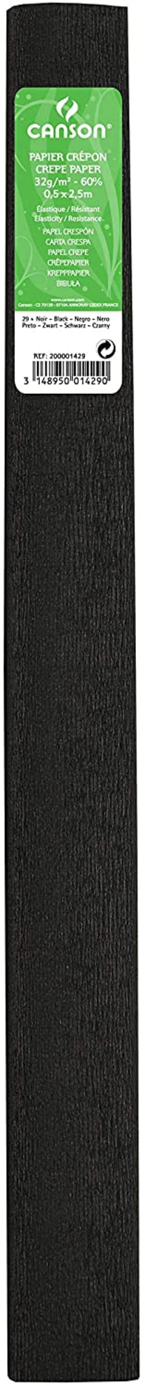 ROLLO CONTINUO PAPEL CRESPON 50X250CM NEGRO 32G