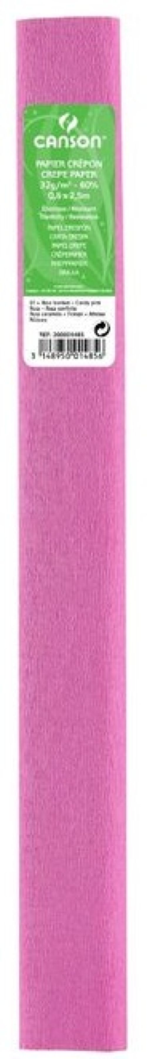 ROLLO CONTINUO PAPEL CRESPON 50X250CM ROSA 32G