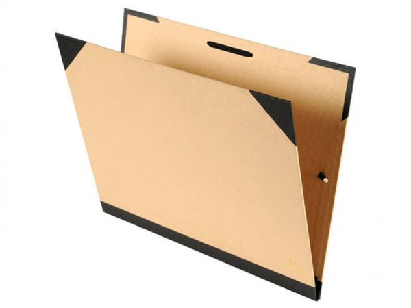 Carpeta de dibujo 32x45cm con cierre de gomas color marrón claro canson