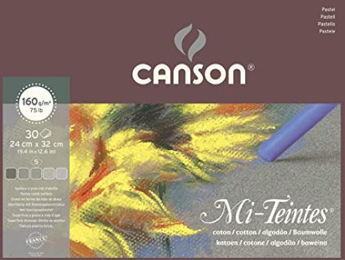Bloc encolado canson mi-teintes 24x32cm 30h 160g hojas tonos grises