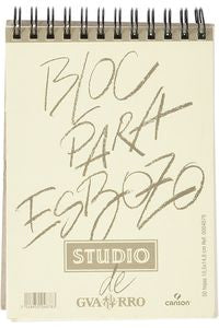 Bloc espiral de esbozo studio 10,5x14,8 50h 90g grano fino microperforado