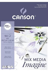 Bloc dibujo Canson Imagine A3 50 hojas 200g cómic y manga
