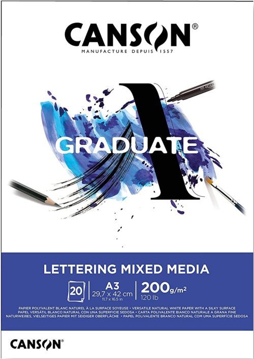 Bloc encolado a3 20h 200g lettering mixed canson