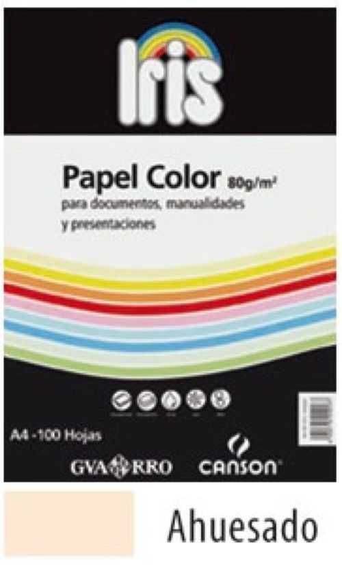 Paquete iris repro a4 100h 80g color ahuesado guarro