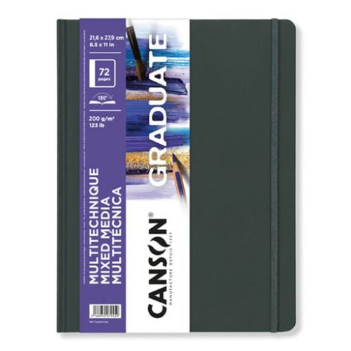 Cuaderno canson mix media blanco 21,6x27,9 36h 200g grano fino
