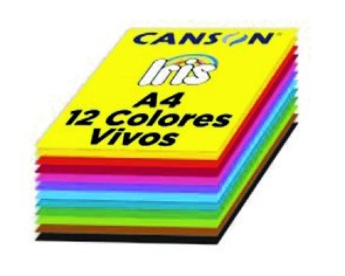 Paq/120 cartulinas iris a4 185g. surtido 12 colores vivos
