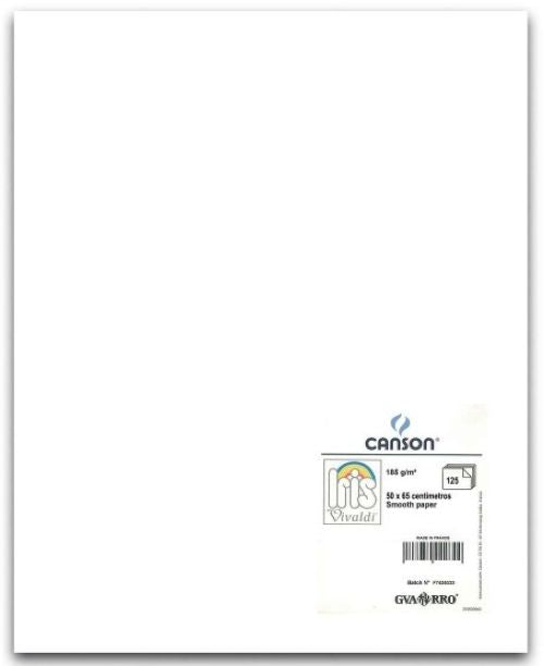 Paq 25 cartulinas iris 50x65 cm. color blanco 185 g.