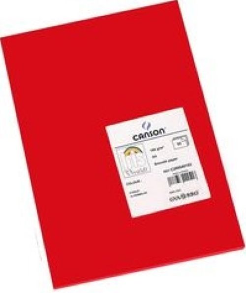 Paq 25 cartulinas iris 50x65 cm. color rojo 185 g.