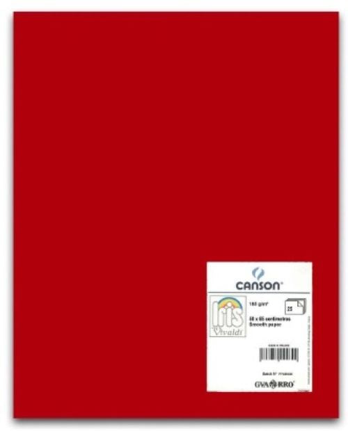 Paq 25 cartulinas iris 50x65 cm. color granate 185 g.