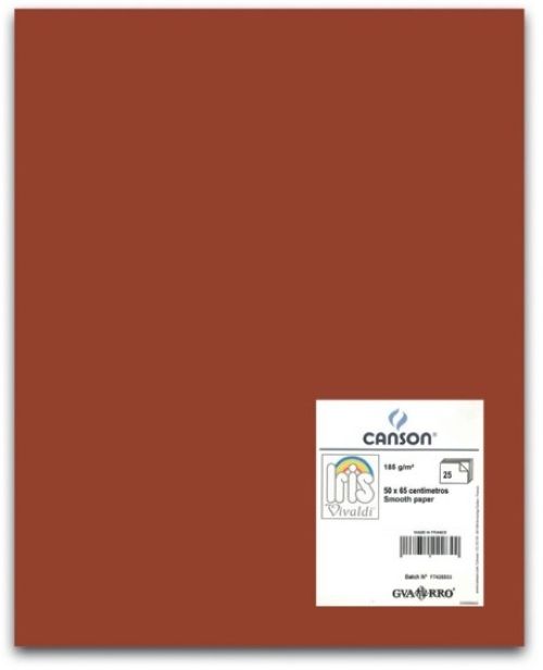 Paq 25 cartulinas iris 50x65 cm. color chocolate 185 g.