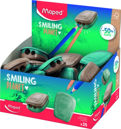 Exp 25 afilalápices smiling planet 2 usos con depósito Maped
