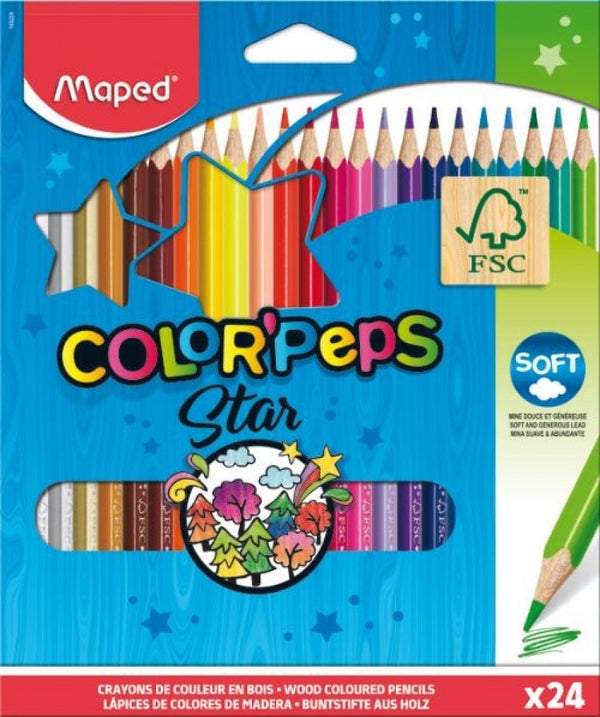Estuche 24 lapices colores color peps maped