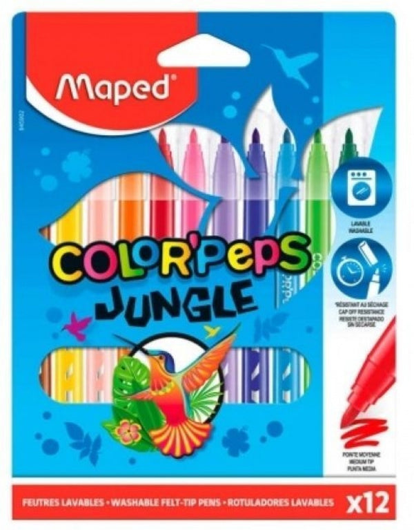 ESTUCHE 12 ROTULADORES COLOR'PEPS ECO JUNGLE MAPED