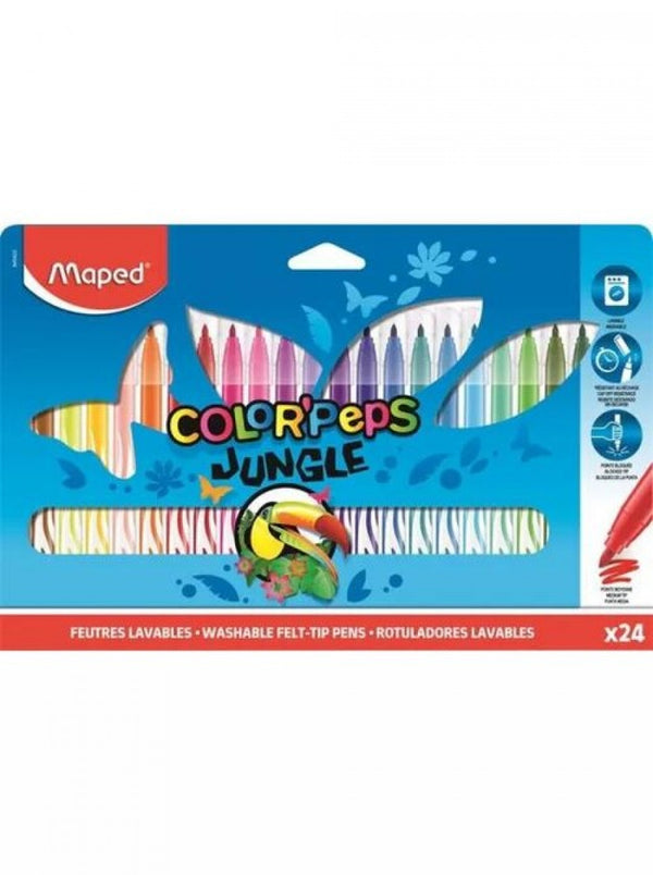 ESTUCHE 24 ROTULADORES COLOR'PEPS ECO JUNGLE MAPED
