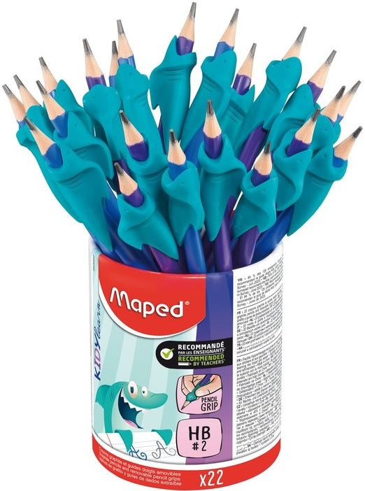 BOTE 22 LAPICES DE GRAFITO PLAS HB GOMA CON ADAPTADOR ERGONOMICO KIDY LEARN