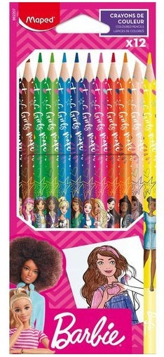 ESTUCHE 12 LAPICES DE COLORES BARBIE
