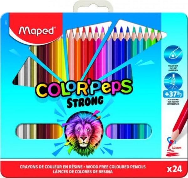Caja metalica 24 lapices de colores color'peps strong maped