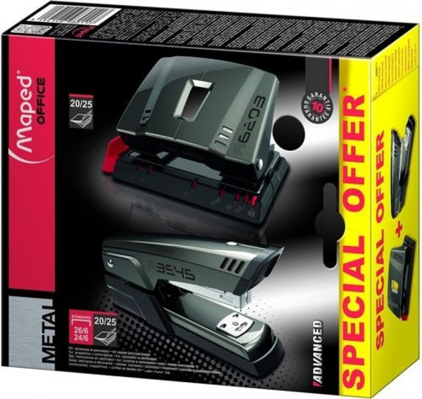 Kit de grapado advanced metal grapadora+taladro 20/25 hojas