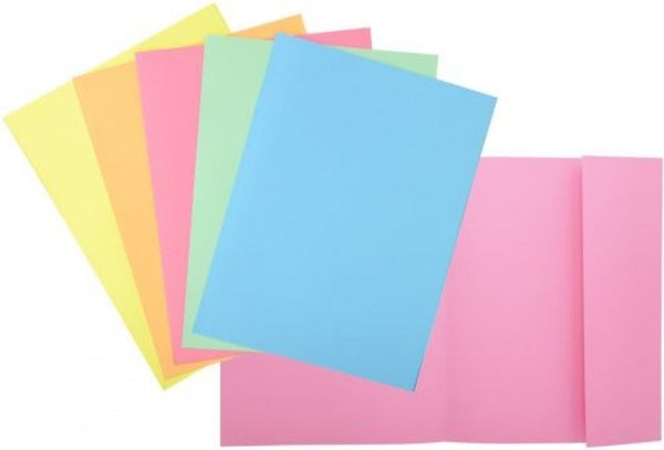 C/100 subcarpetas a4 160g con 1 solapa lateral colores surtidos