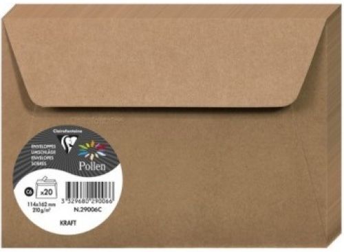 PAQ/20 SOBRE POLLEN 114X162 KRAFT 135G