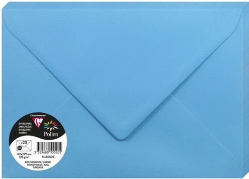 PAQ/20 SOBRE POLLEN 162X229 AZUL TURQUESA