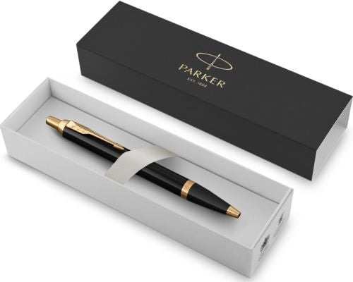 ESTUCHE BOLIGRAFO LACADO NEGRO PARKER TINTA AZUL