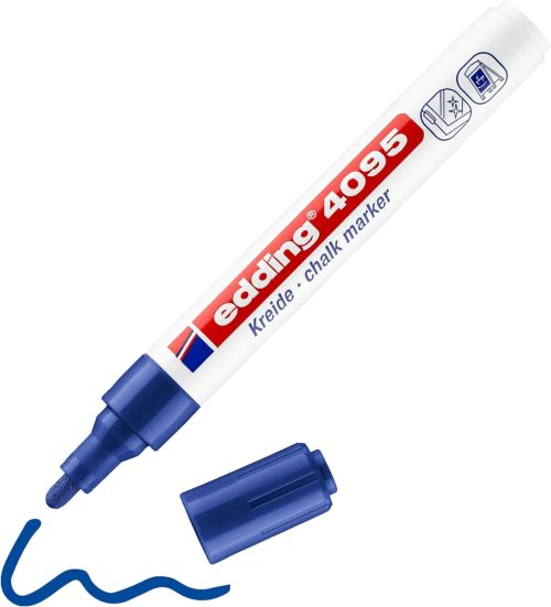 C/10 ROTULADOR EDDING 4095 AZUL MARCADOR TIZA LIQUIDA