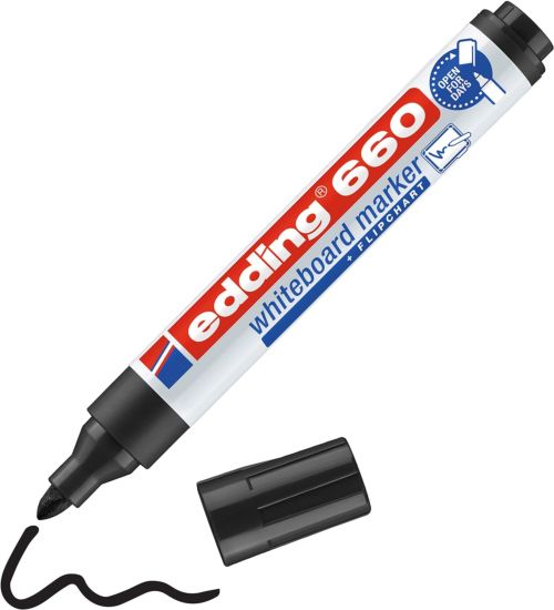 C/10 ROTULADOR EDDING 660 NEGRO PIZARRA BLANCA