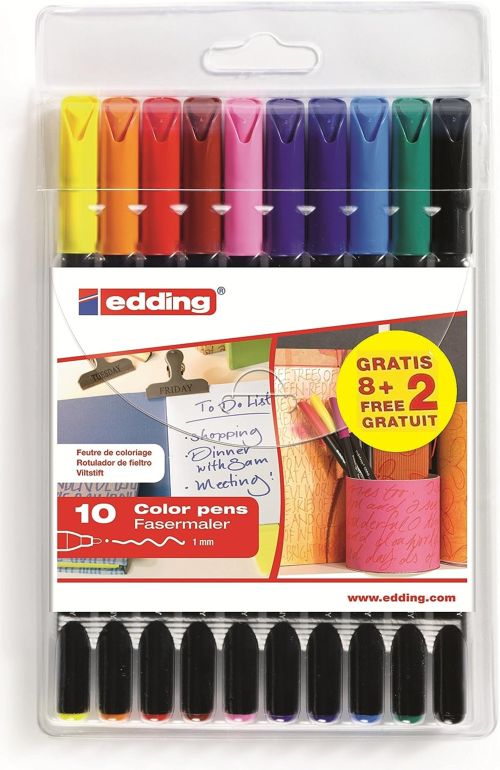ESTUCHE 8+2 EDDING 1200 COLORES SURTIDOS