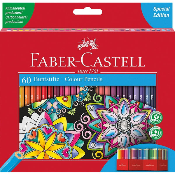 Estuche 60 lapices hexagonales colores surtidos faber-castell