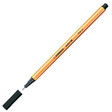 C/10 stabilo point 88 negro nº46 punta de fibra 0,4mm