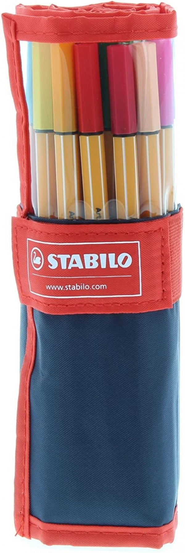 ESTUCHE 25 COLORES ROLLERSET STABILO POINT 88 PUNTA FIBRA