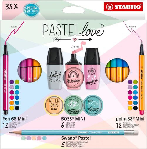 Set mixto mini World Pastel Love Stabilo