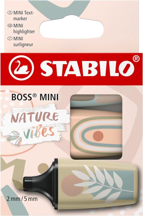 Estuche 3 marcadores stabilo boss mini naturevibes