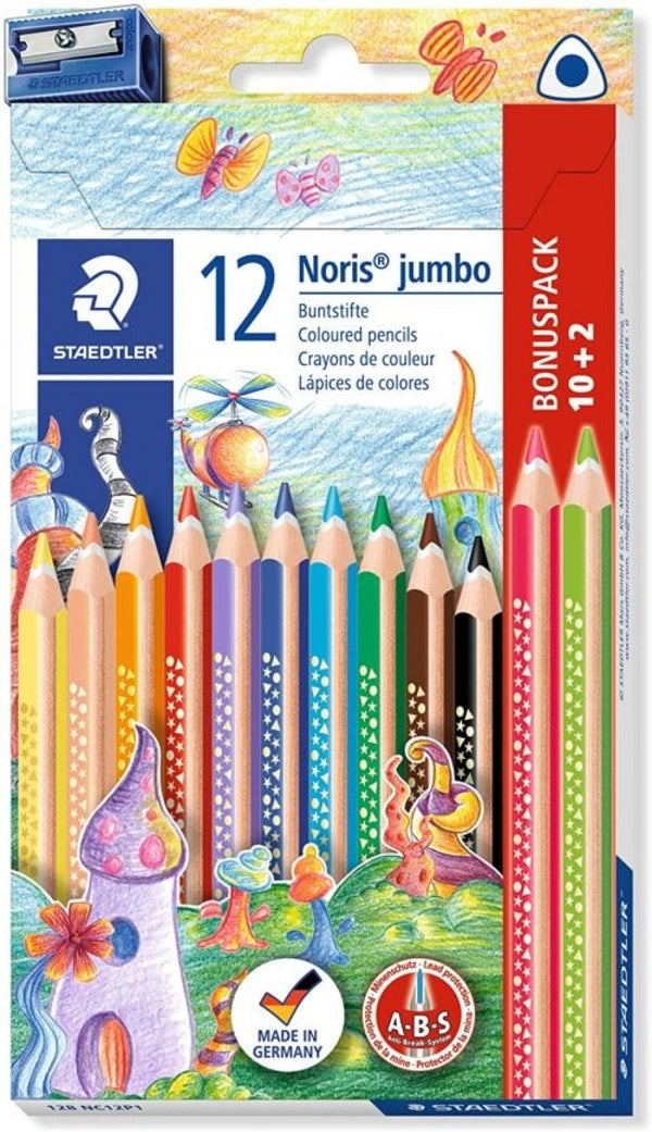 Estuche 10+2 lápices colores triangulares jumbo 128