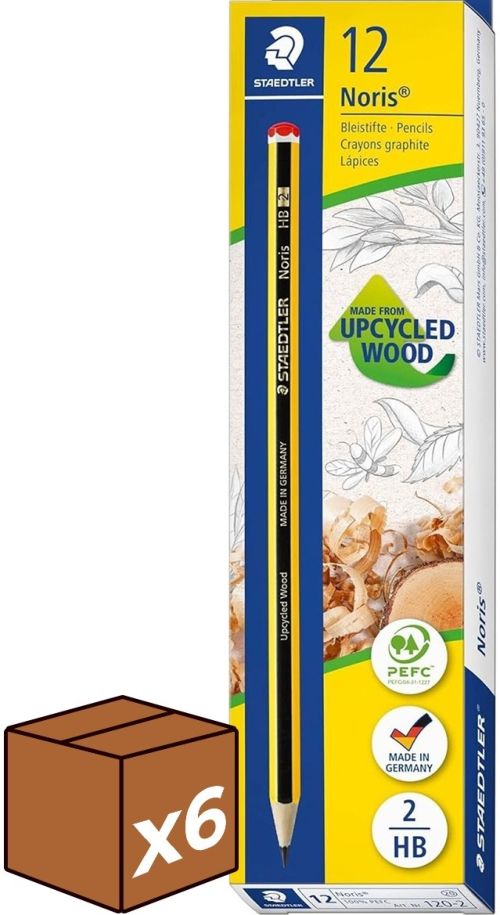 C/12 LAPIZ DE GRAFITO NORIS HB Nº2 (pack 6u.)