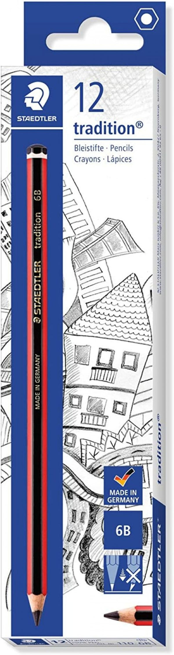 C/12 LAPICES DE GRAFITO TRADITION 6B STAEDTLER