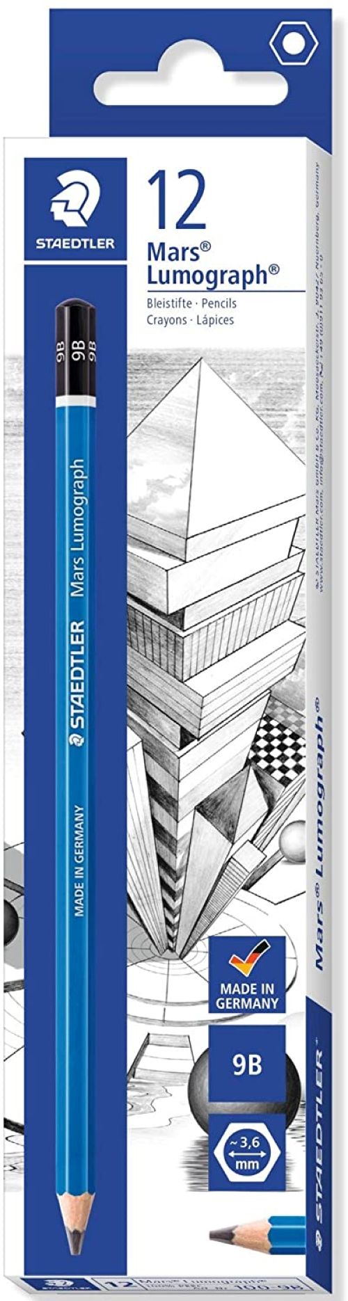 C/12 LAPIZ DE GRAFITO MARS LUMOGRAPH 100 9B