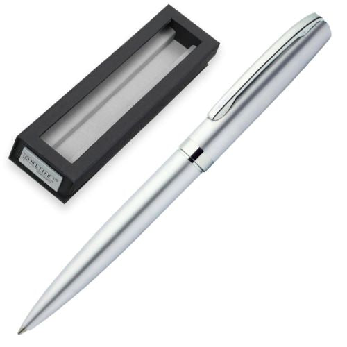 ESTUCHE CON BOLIGRAFO ELEGANZA PLATA
