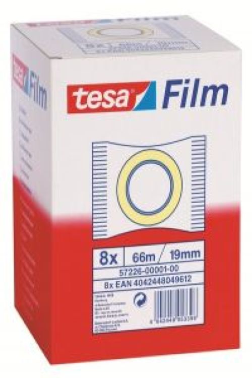 C/8 rollos tesafilm standard 66mX19mm bolsita tesa