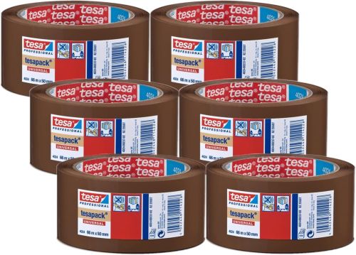 PACK 6 ROLLOS CINTA EMBALAJE MARRON 66X50MM HABANA