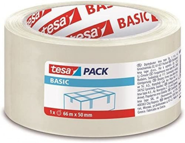 Pack 6 rollos cinta adhesiva para embalaje transparente pp 66mx50mm