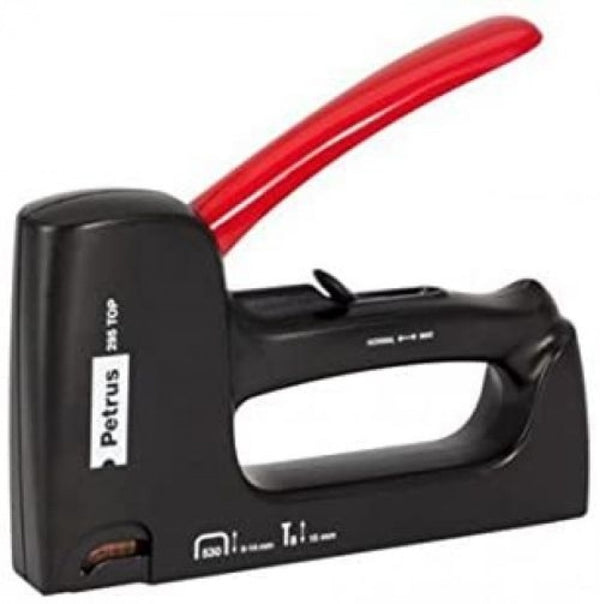 Grapadora petrus clavadora 295 top cuerpo de plastico con ajuste de potencia grapa universal 530