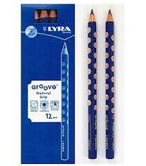 C/12 lapiz de grafito lyra groove jumbo b mina 10mm triangular y ergonómico