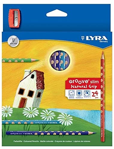 Estuche 24 lapices colores lyra groove slim + afilalapices de regalo