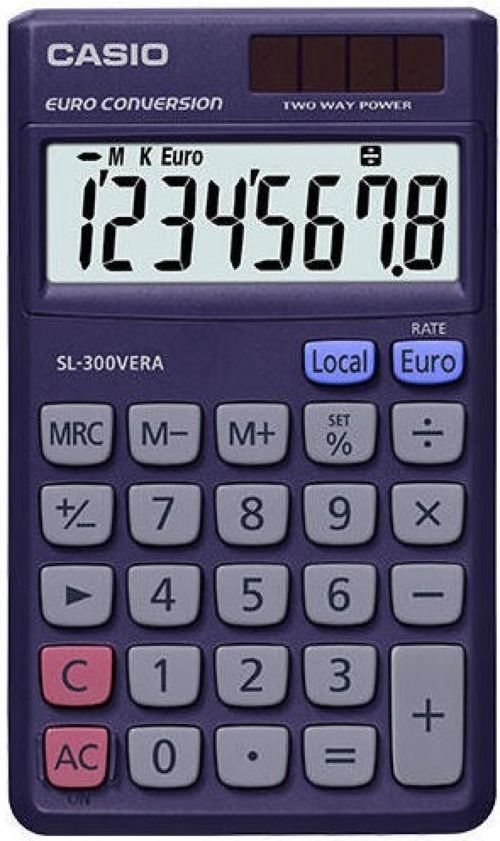 CALCULADORA BASICA SL-300VERA SOLAR/PILAS CASIO