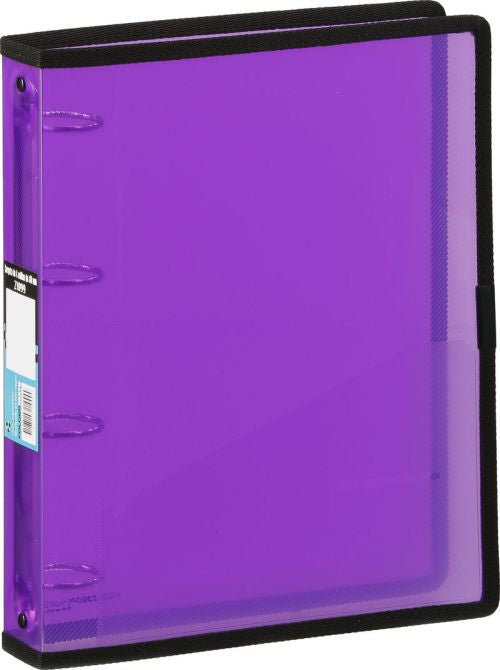 Carpeta a4 4 anillas 40mm color violeta polipropileno con ribete