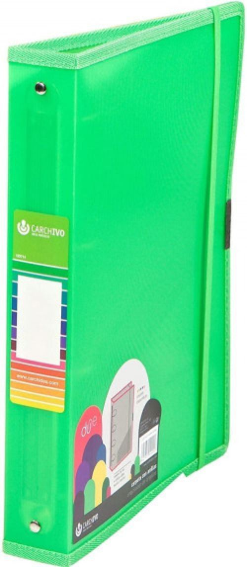 CARPETA A4 4 ANILLAS 25MM COLOR VERDE POLIPROPILENO