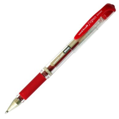 C/12 boligrafos uni-ball signo broad rojo metalico 1mm